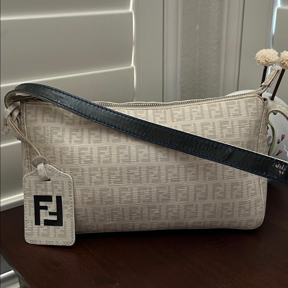 Fendi shoulder bag with patent leather strap